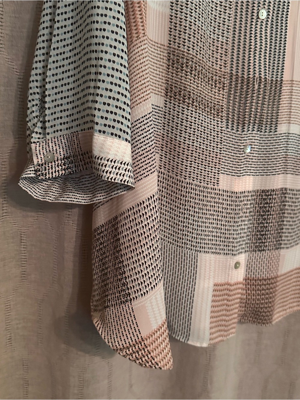 Rose & Olive Patterned Button-Down Shirt - Picture 2 of 6